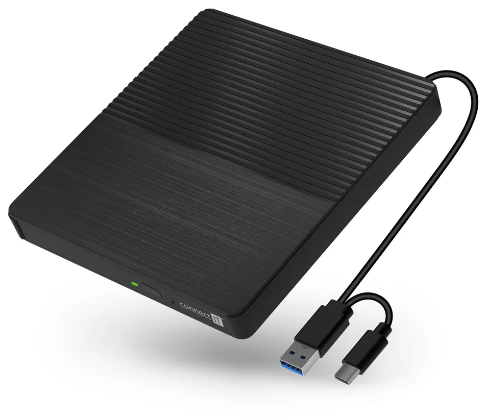 CONNECT IT 3v1 SlimDrive Externí CD/DVD mechanika USB-C/A