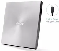 ASUS DVD ZenDrive SDRW-08U9M-U SILVER, External Slim DVD-RW, USB Type-C/Type-A, M-DISC