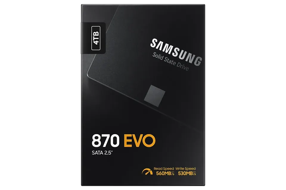SAMSUNG 870 EVO 4TB SSD 2.5in 7mm SATA3 6GB/s V-NAND 3bit MLC (čtení max. 560MB/s, zápis max. 530MB/s, záruka omezena na 2400 TBW)
