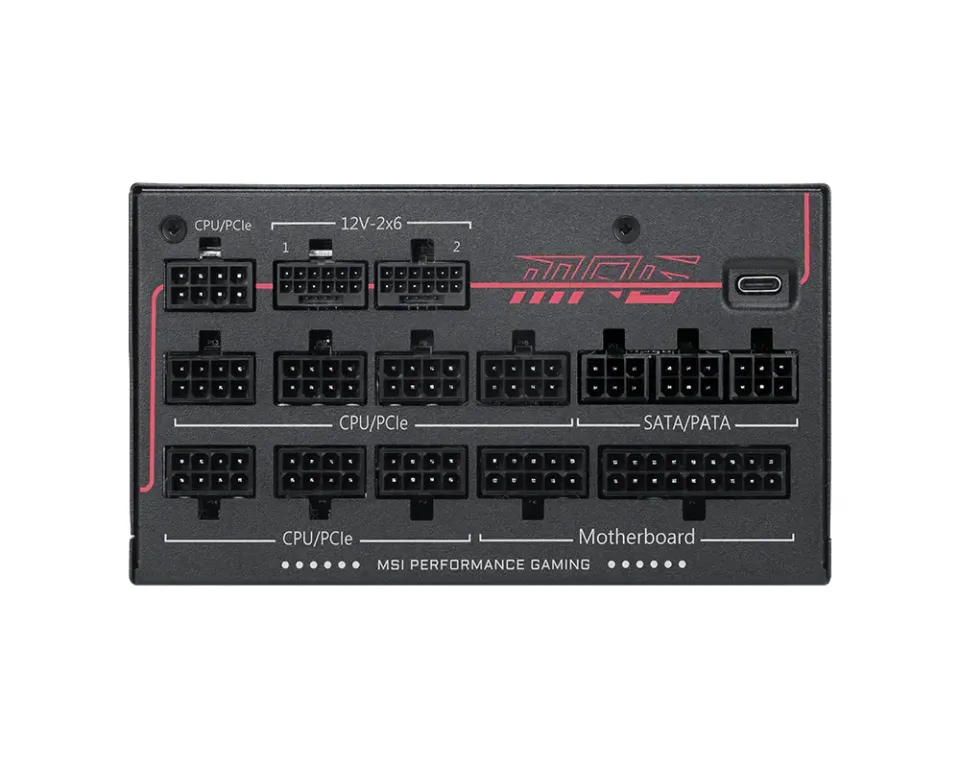 MSI zdroj MPG Ai1300TS PCIE5/ 1300W/ ATX3.1/ akt. PFC/ 12 let záruka/ 135mm ventilátor/ modulární/ 80PLUS Titanium