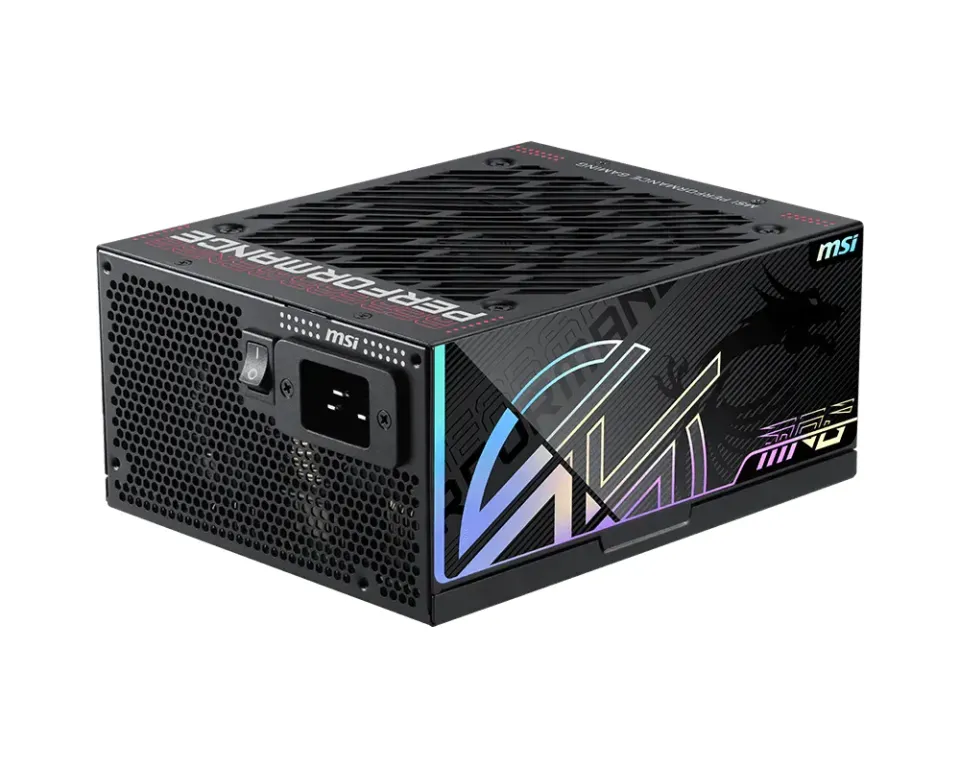 MSI zdroj MPG Ai1300TS PCIE5/ 1300W/ ATX3.1/ akt. PFC/ 12 let záruka/ 135mm ventilátor/ modulární/ 80PLUS Titanium