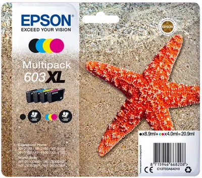 EPSON cartridge T03A640 (black/cyan/magenta/yellow) multipack XL (hvězdice)
