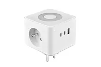 Viking síťový adaptér Y23L, 2x 230 V, 1x USB-A, 2x USB-C, dotykové světlo, bílá