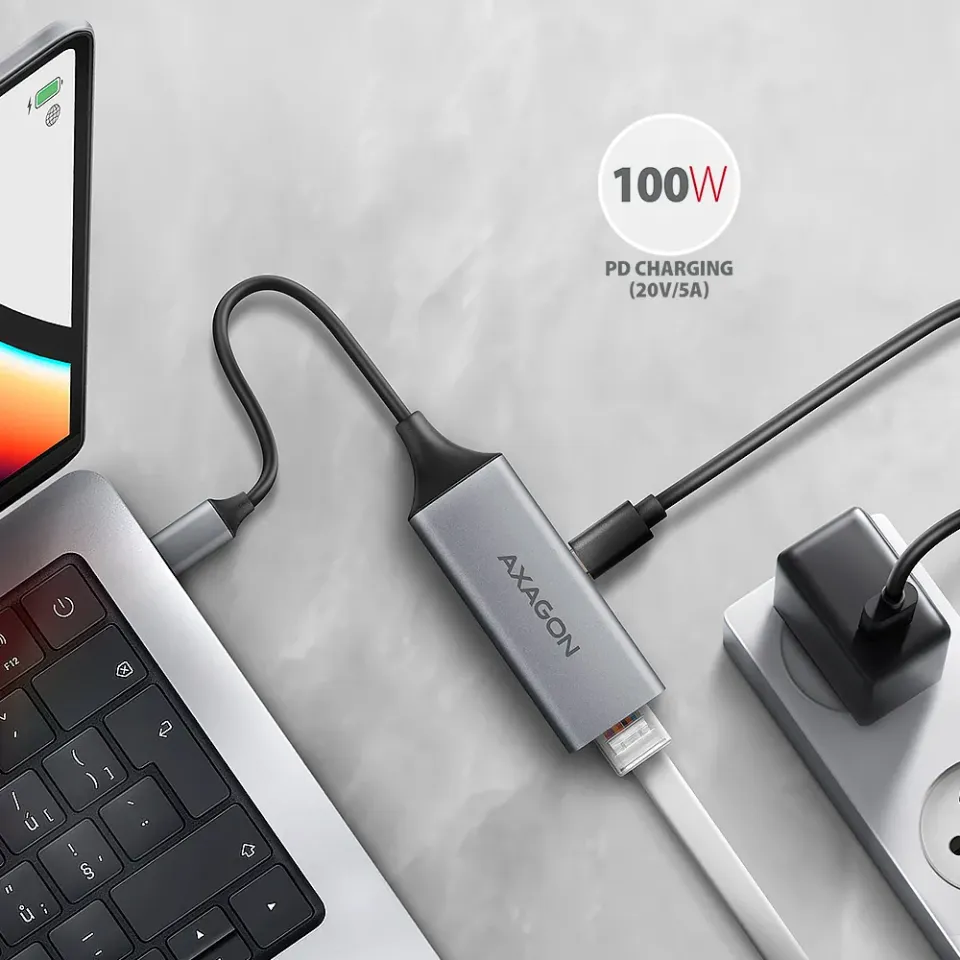 AXAGON ADE-TXPD, USB-C 3.2 Gen 1 - Gigabit Ethernet síťová karta, Asix AX88179,
