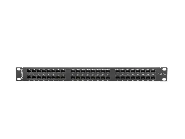LANBERG PATCH PANEL 48 PORTŮ 1U 19" CAT.5E UTP ČERNÝ