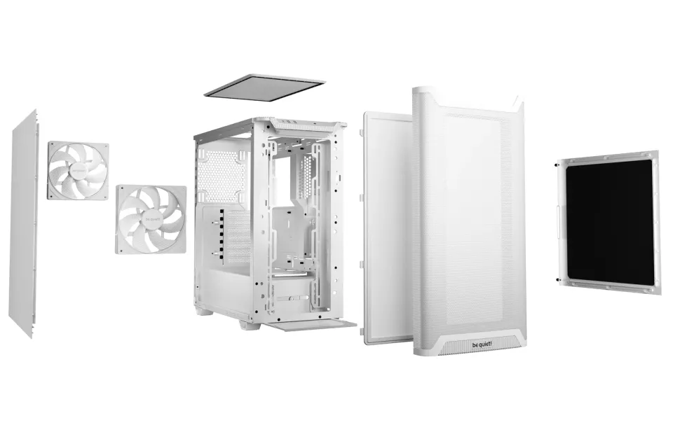 Be quiet! skříň PURE BASE 501 Airflow / ATX / 2x140mm fan / USB-C / perforovaný přední panel / bílá