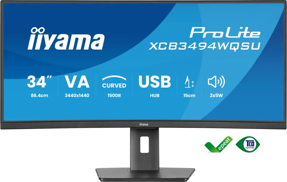 iiyama ProLite/XCB3494WQSU-B1/34"/VA/wQHD/120Hz/0,4ms/Black/3R