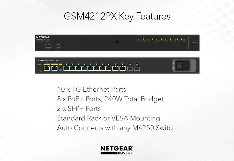 Netgear M4250-10G2XF-POE+ MANAGED SWITCH
