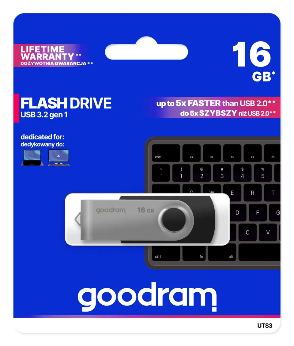 GOODRAM Flash Disk 16GB UTS3, USB 3.0, černá