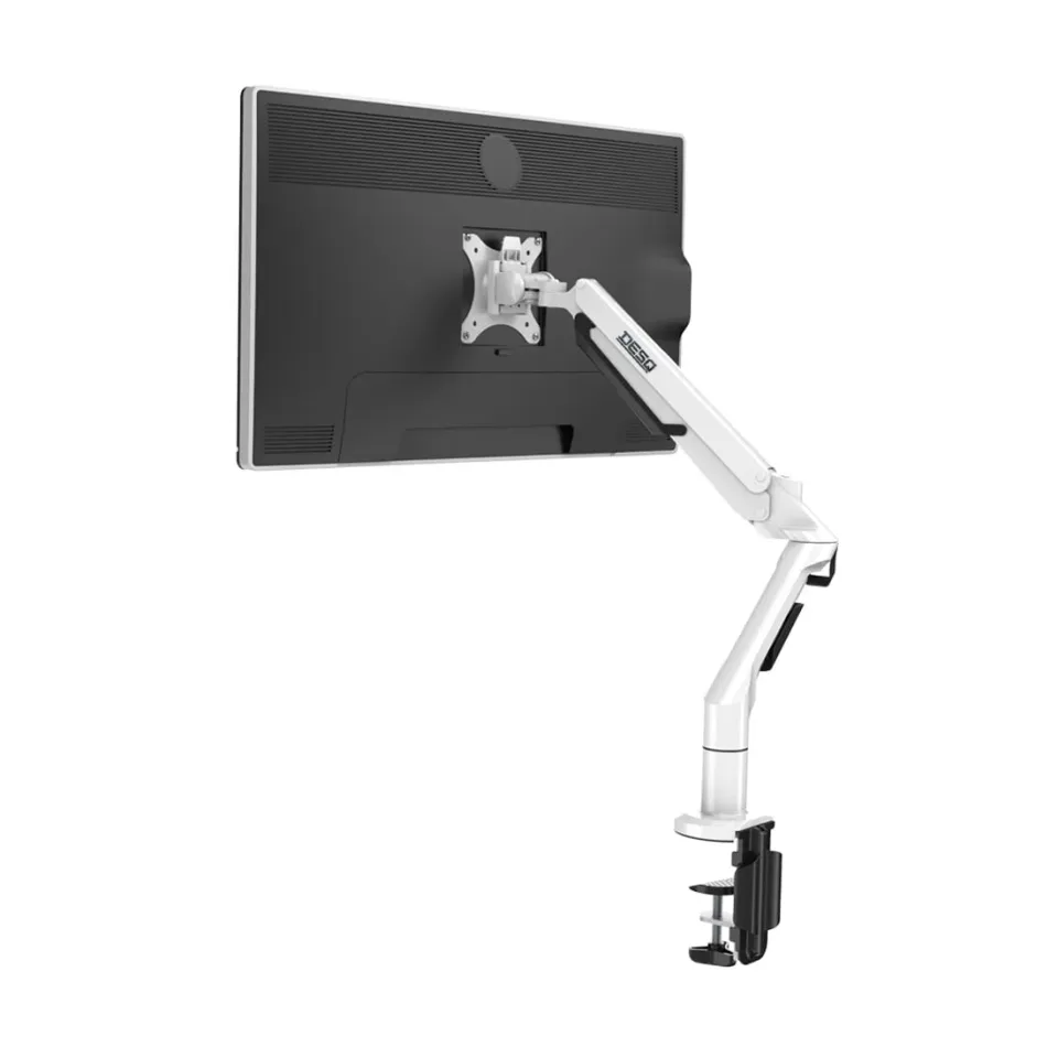 Držák na monitor DESQ s plynovou pružinou - bílý