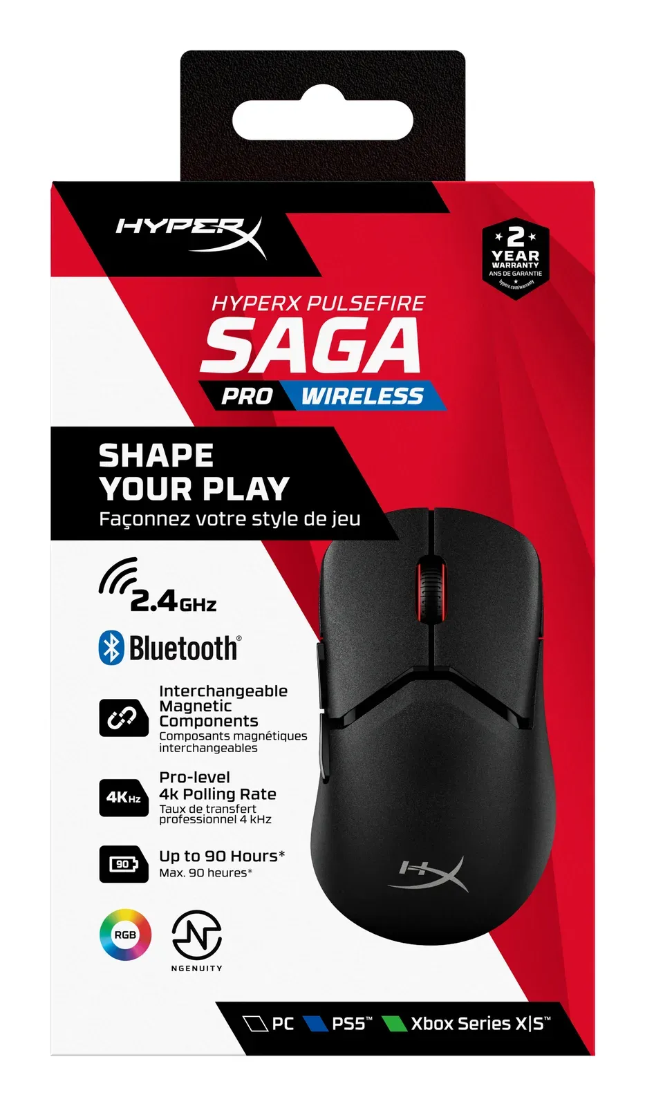 HyperX Pulsefire Saga Wireless - Gaming Mouse (černá) - Myš