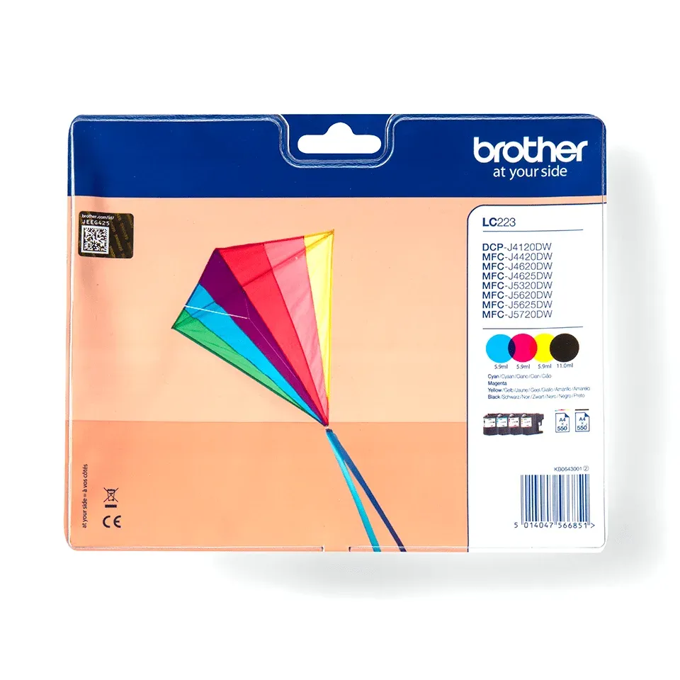 Brother LC-223VALBP (inkoust multipack - černá + tři barvy)