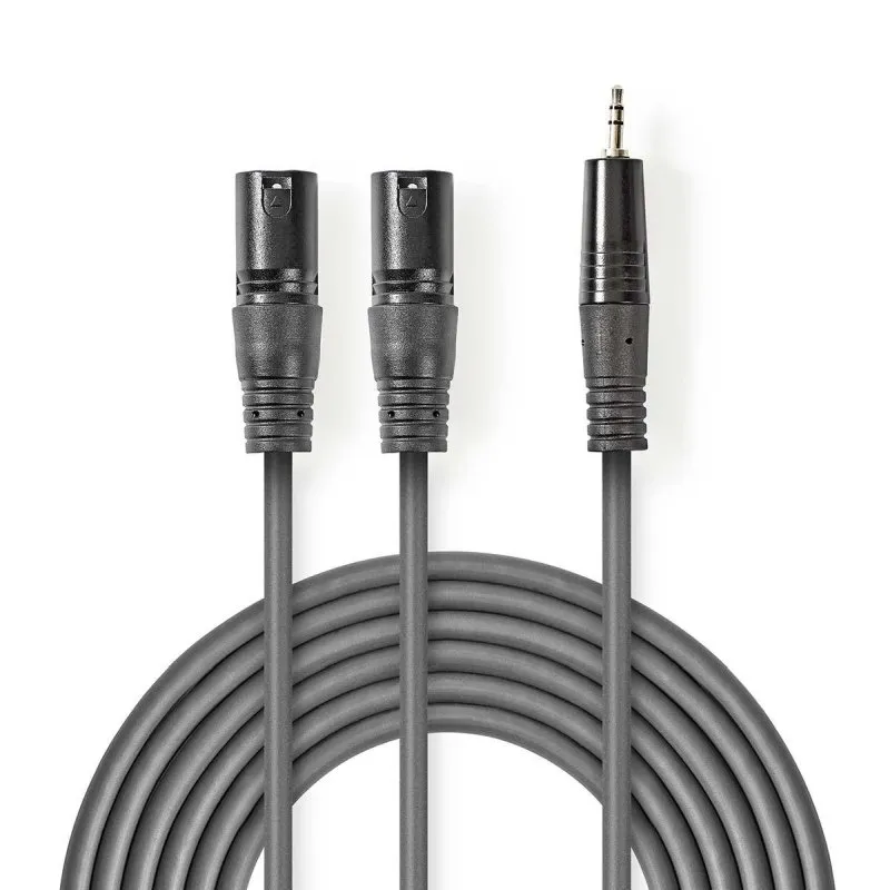 Nedis COTH15310GY30 - XLR Audiokabel | 2x XLR 3pinová Zástrčka – 3,5mm Zástrčka