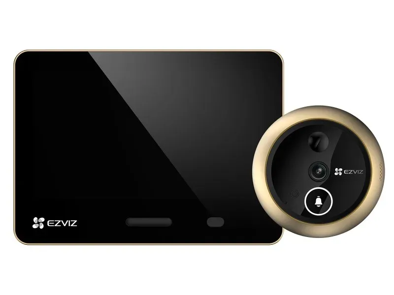 EZVIZ chytré kukátko EP4/ Wi-Fi/ 4K UHD (8 Mpix)/ 5,5" dotykový displej/ IP54/ zlaté