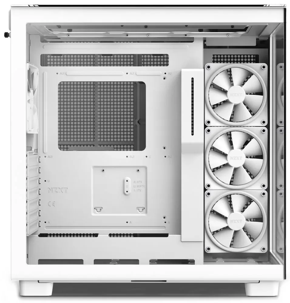 NZXT skříň H9 Elite dvoukomorová ATX / 3xRGB 120 mm / 1x 120mm fan / prosklená / RGB&fan controler / bílá