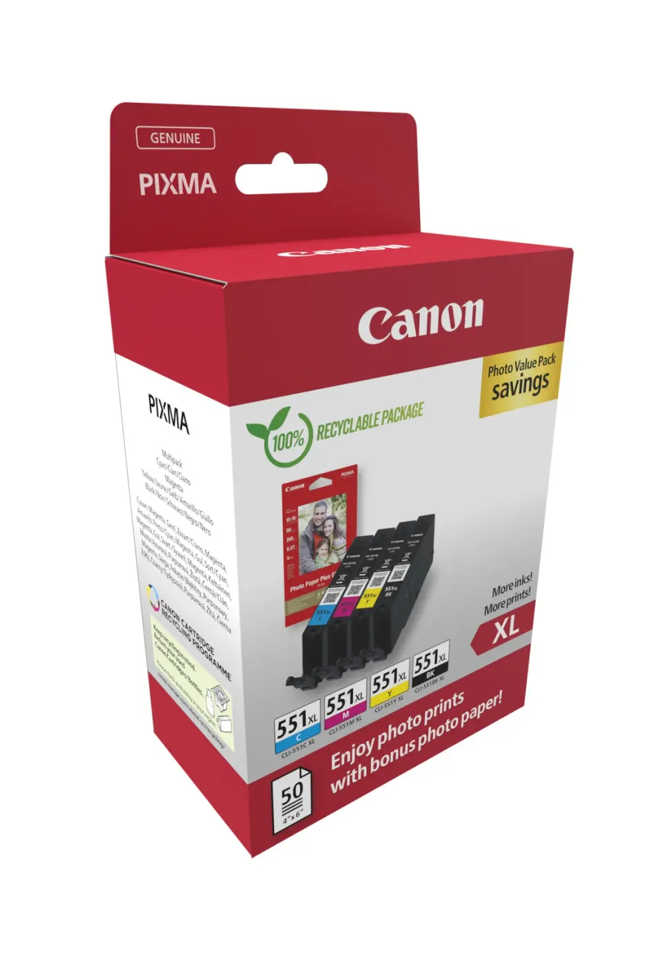 Canon cartridge CLI-551 XL C/M/Y/BK PHOTO VALUE / 4x11ml
