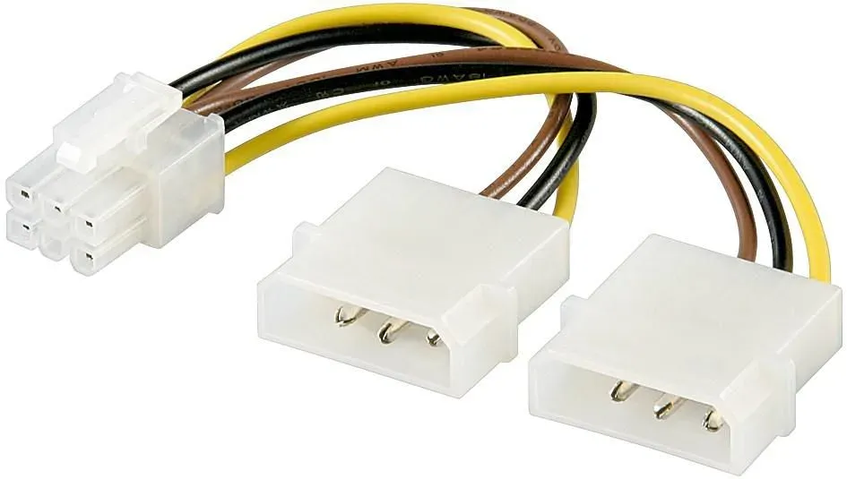 Premiumcord Redukce napájecí 5.25" Molex - 6 pin pro PCI-E grafické karty
