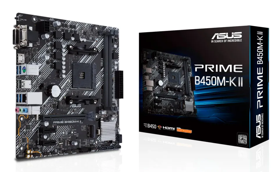 ASUS MB Sc AM4 PRIME B450M-K II, AMD B450, 2xDDR4, 1xHDMI, 1xDVI, 1xVGA, mATX