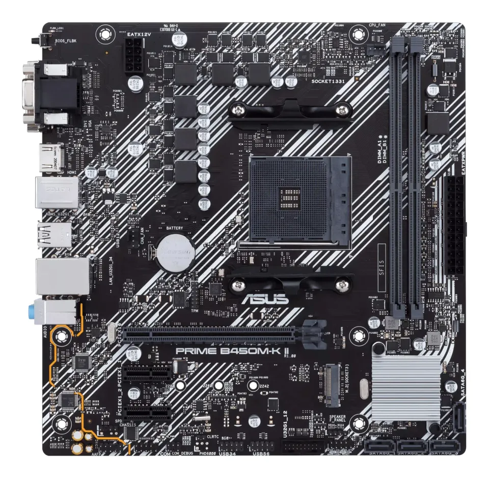 ASUS MB Sc AM4 PRIME B450M-K II, AMD B450, 2xDDR4, 1xHDMI, 1xDVI, 1xVGA, mATX