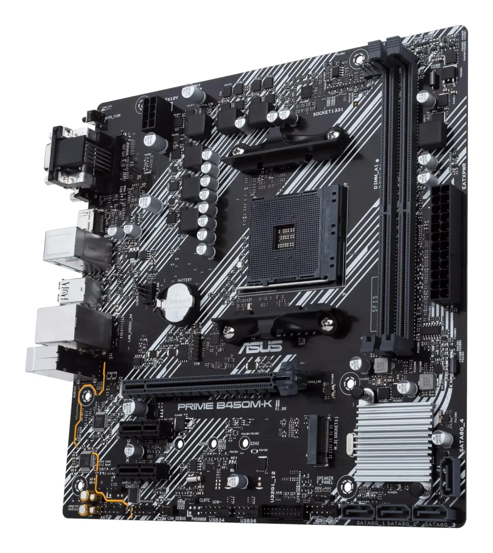 ASUS MB Sc AM4 PRIME B450M-K II, AMD B450, 2xDDR4, 1xHDMI, 1xDVI, 1xVGA, mATX