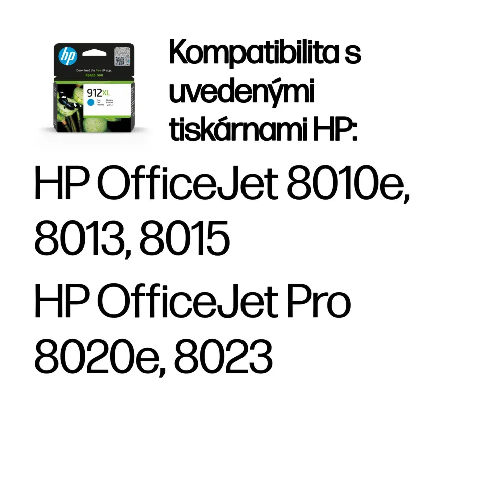 HP 3YL81AE náplň č.912XL azurová inkoustová kazeta (cca 700 stran) OfficeJet 8013, 8022, HP OfficeJet Pro 8023