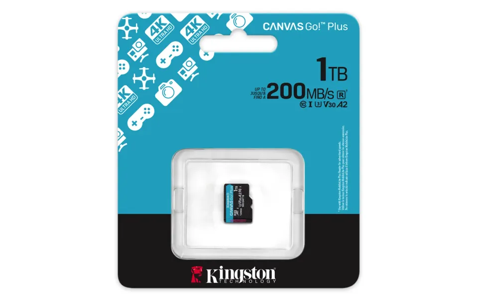 KINGSTON 1TB microSDXC Canvas Go Plus Gen4 200MB/s A2 U3 V30 Card bez adaptéru