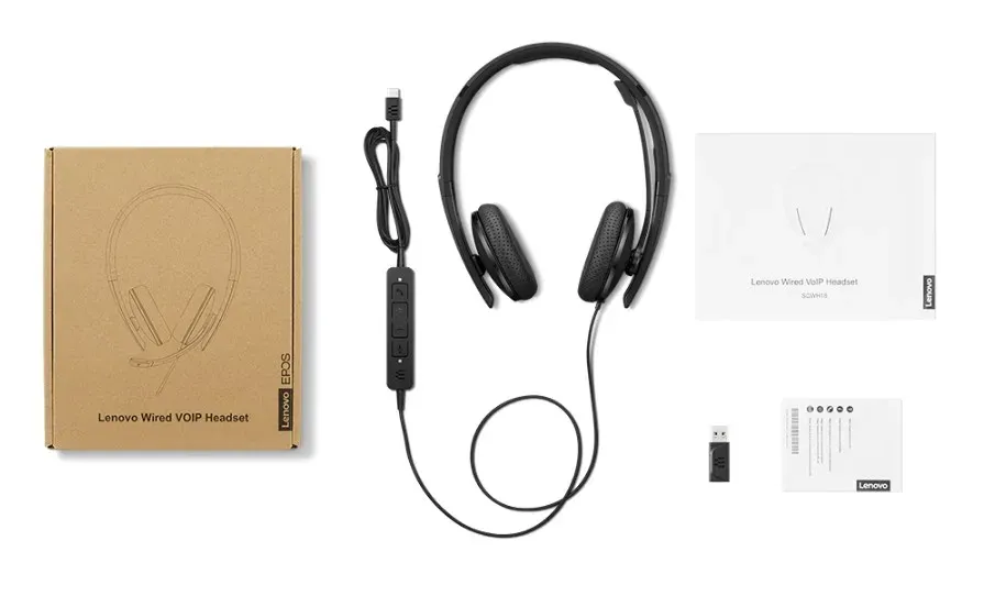 Lenovo Wired VoIP/ANC/USB/Černá