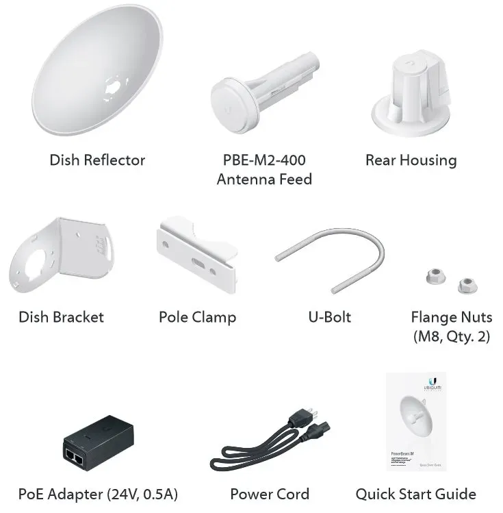 Ubiquiti PowerBeam M2, venkovní, 2.4GHz MIMO, 2x 18dBi