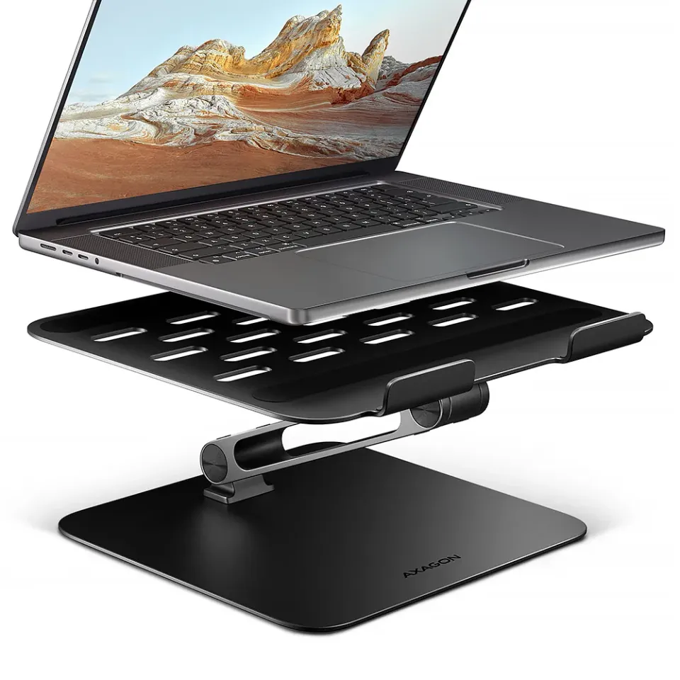 AXAGON STND-LQB hliníkový HQ stojan na notebook 10"-17.3" nastavitelná výška a ú