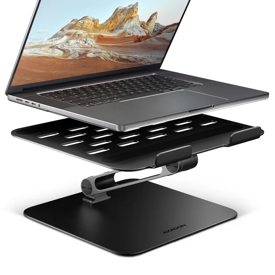 AXAGON STND-LQB hliníkový HQ stojan na notebook 10"-17.3" nastavitelná výška a ú