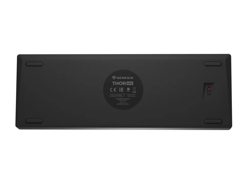 Genesis herní klávesnice THOR 660 G2/Gateron Brown/USB+BT/US layout/Černá