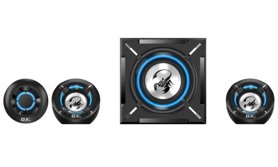 Genius repro GX GAMING SW-G2.1 1000, herní, podsvícené, 2.1, 26W, černo-modré