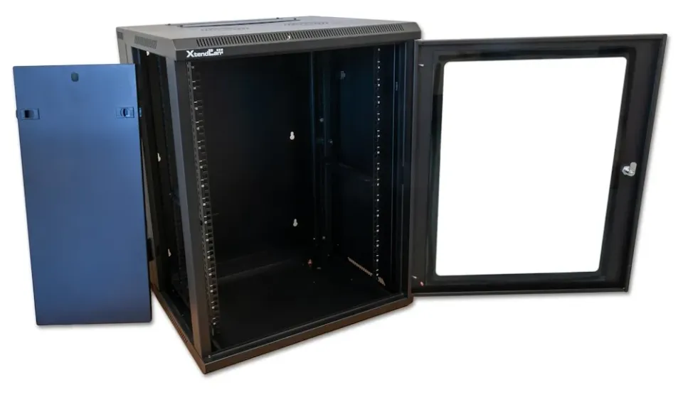 XtendLan 22U/600x550, na zeď, dvoudílný, skleněné dveře