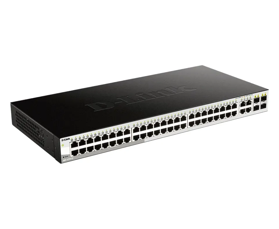 D-Link DGS-1210-52 L2/L3 Smart+ switch, 48x GbE, 4x RJ45/SFP, fanless
