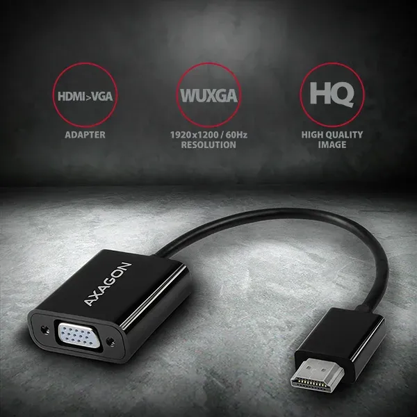 AXAGON RVH-VGN, HDMI -> VGA AKTIVNÍ redukce / adaptér, FullHD, 1920*1200