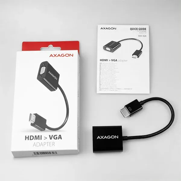 AXAGON RVH-VGN, HDMI -> VGA AKTIVNÍ redukce / adaptér, FullHD, 1920*1200