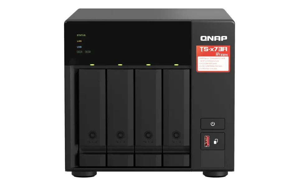 QNAP TS-473A-8G (4C/Ryzen V1500B/2,2GHz/8GBRAM/4xSATA/2xM.2/2x2,5GbE/3xUSB3.2/2xPCIe)