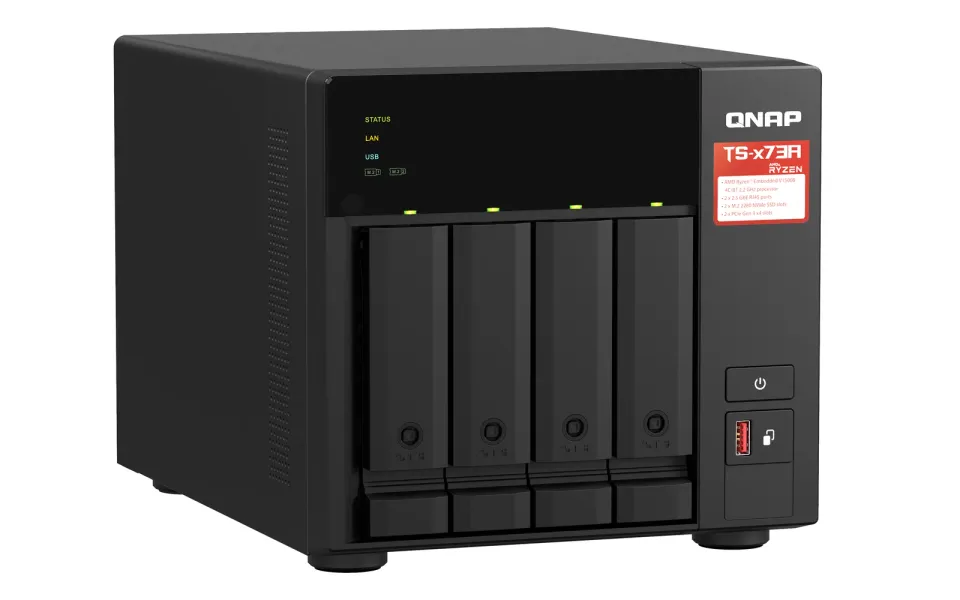 QNAP TS-473A-8G (4C/Ryzen V1500B/2,2GHz/8GBRAM/4xSATA/2xM.2/2x2,5GbE/3xUSB3.2/2xPCIe)