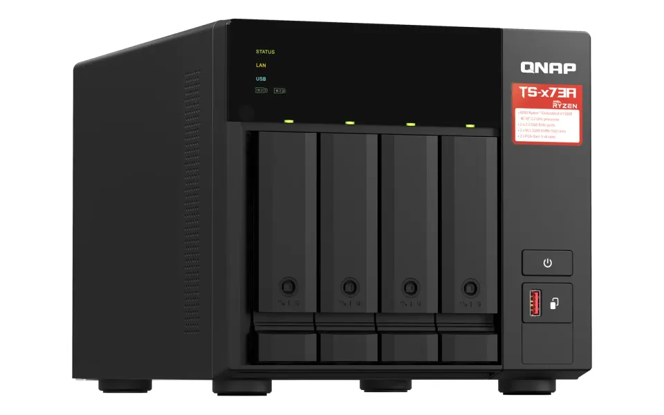 QNAP TS-473A-8G (4C/Ryzen V1500B/2,2GHz/8GBRAM/4xSATA/2xM.2/2x2,5GbE/3xUSB3.2/2xPCIe)