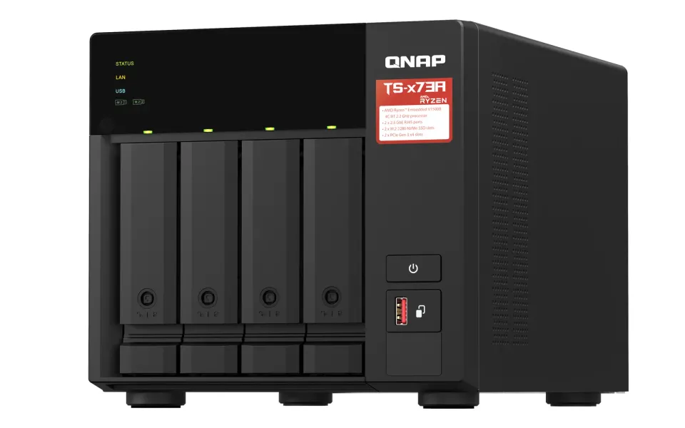 QNAP TS-473A-8G (4C/Ryzen V1500B/2,2GHz/8GBRAM/4xSATA/2xM.2/2x2,5GbE/3xUSB3.2/2xPCIe)