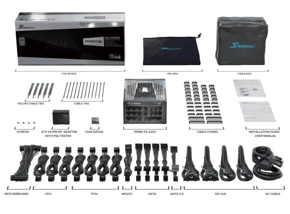 SEASONIC zdroj 2200W Prime PX-2200, ATX 3, 80+ Titanium