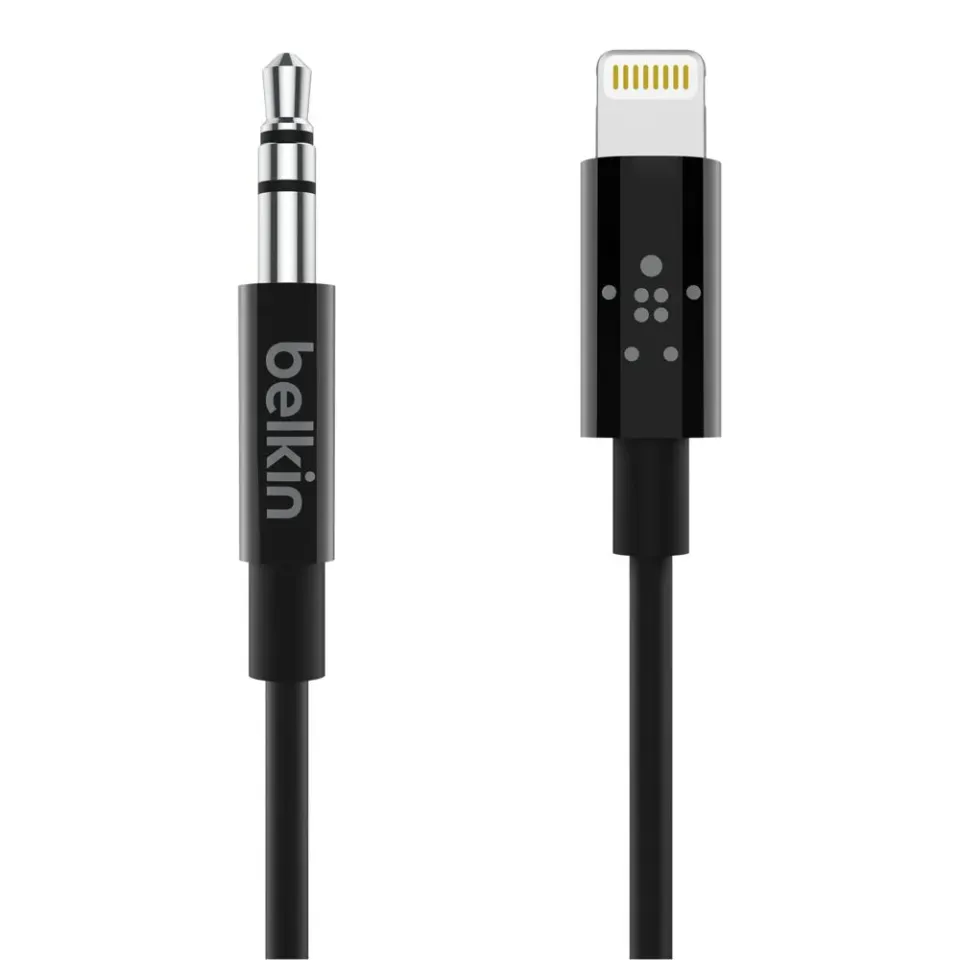 Belkin ROCKSTAR Lightning/3,5mm jack kabel, 0,9m, černý
