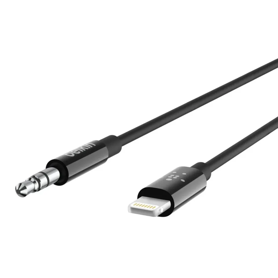 Belkin ROCKSTAR Lightning/3,5mm jack kabel, 0,9m, černý