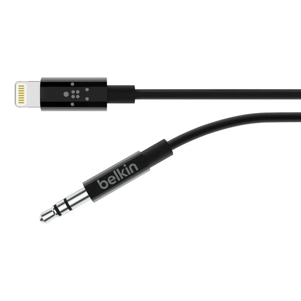 Belkin ROCKSTAR Lightning/3,5mm jack kabel, 0,9m, černý