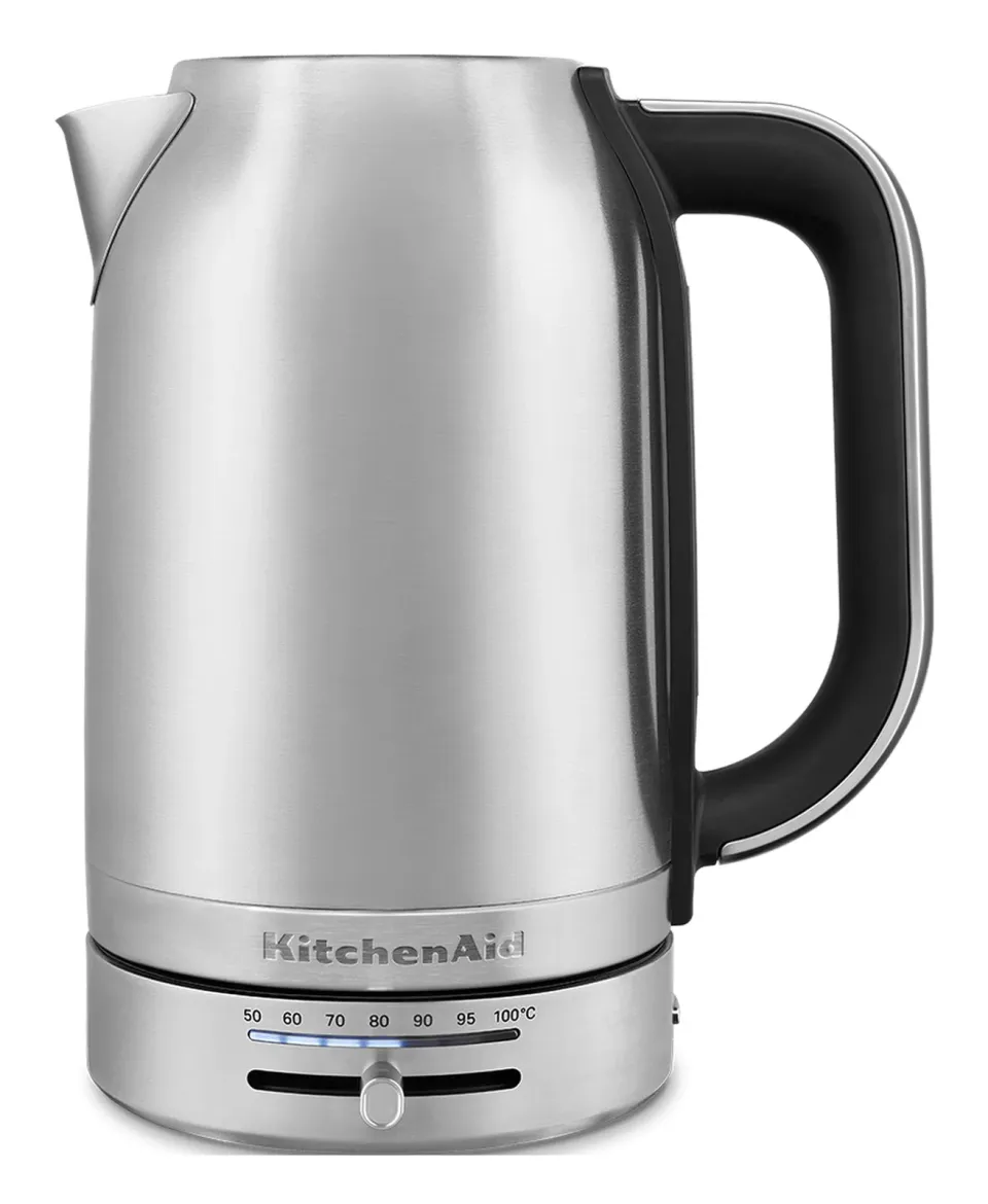 KitchenAid 5KEK1701ESX rychlovarná konvice stříbrná, 1,7 l, 2400 W, regulace teploty 50-100 °C, Keep Warm, nerezová