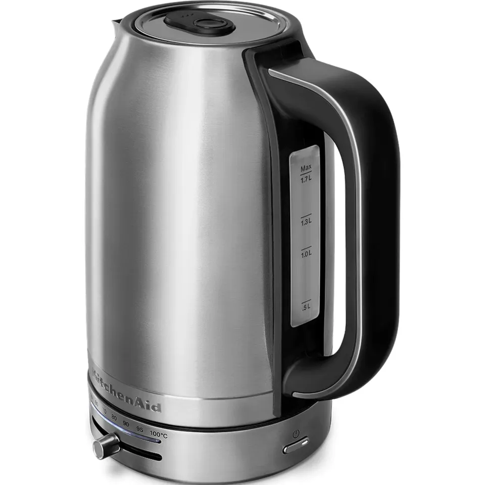 KitchenAid 5KEK1701ESX rychlovarná konvice stříbrná, 1,7 l, 2400 W, regulace teploty 50-100 °C, Keep Warm, nerezová