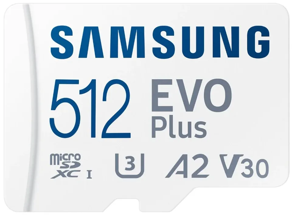 SAMSUNG micro SD card SDXC 512GB EVO PLUS class10 UHS-I U3 V30 (+ 1x adapter microSD na SD)