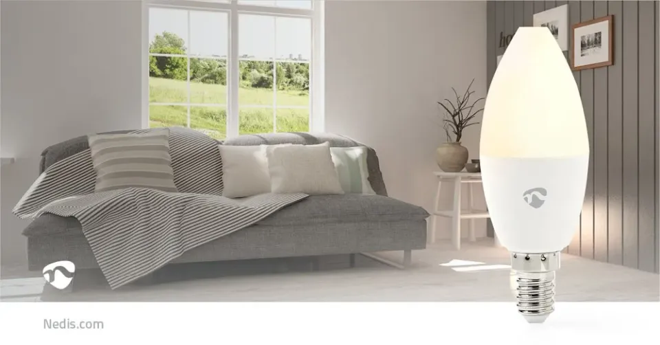 Nedis ZBLC10E14 - SmartLife Plnobarevná Žárovka| E14 | 4,9 W | 470 lm | RGB / Te