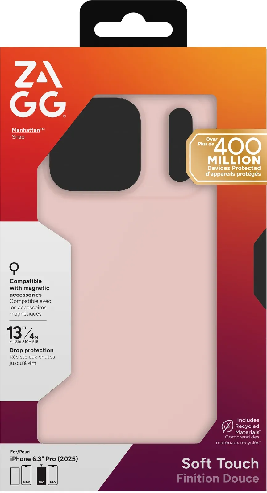 ZAGG Ochranný kryt Manhattan Snap Apple 17 Pro Pink Blush