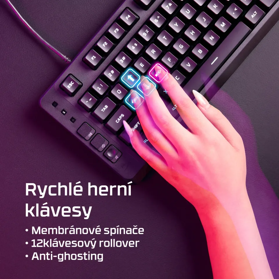 HyperX Eve 1800/Drátové USB-A/US/Černá
